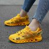 Couple's Fashion Sneakers Breathable Mesh Running Sports Shoes Elastic Casual Shoes Shock Absorption Trainers