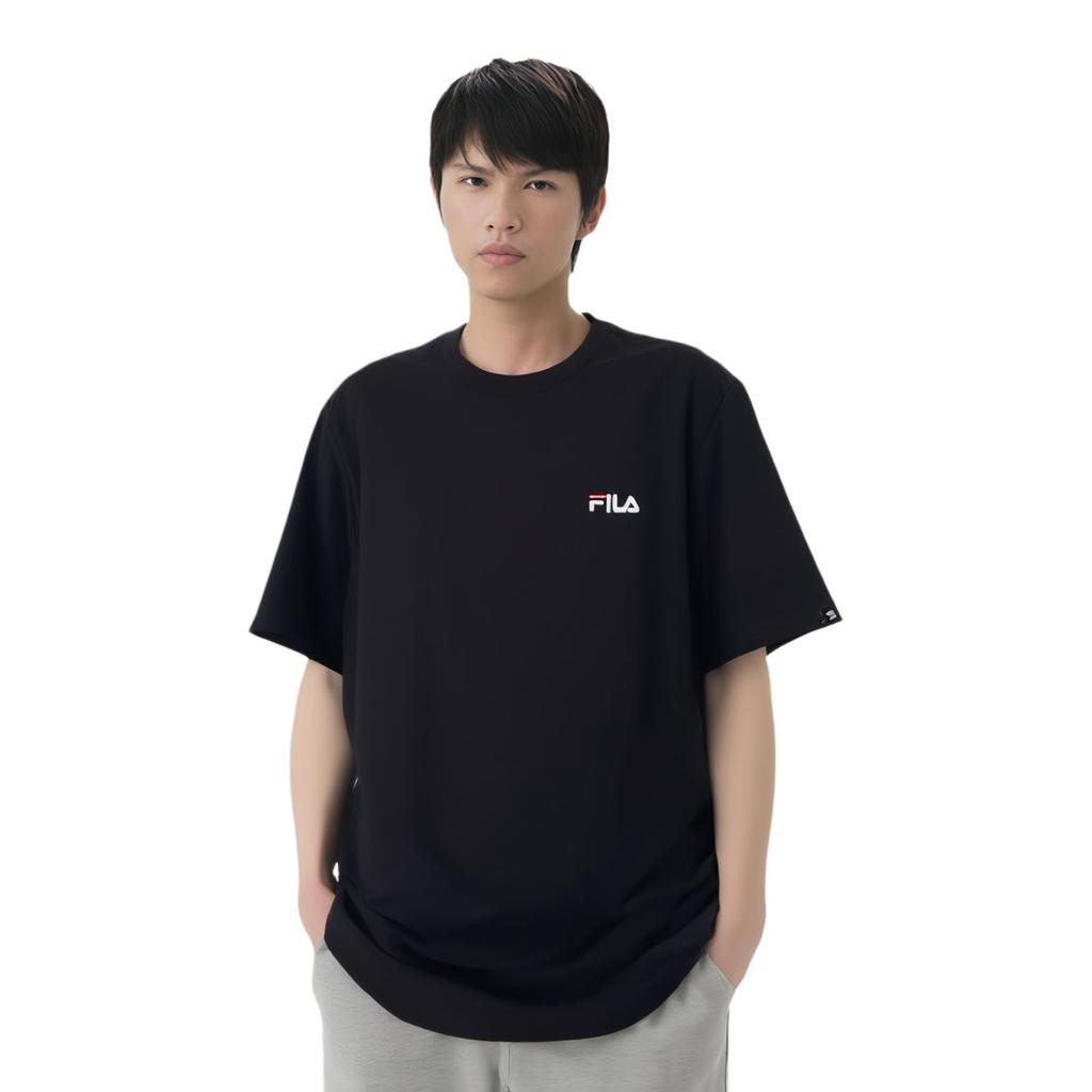 Fila T Shirts Unisex Black Blk Crew Neck Moderate FS2RSH2101X-BLK