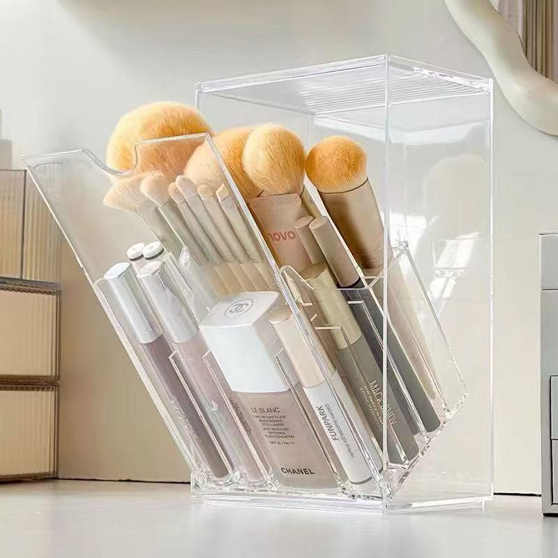 Large Capacity Acrylic Makeup Organizer with Dustproof Compartments