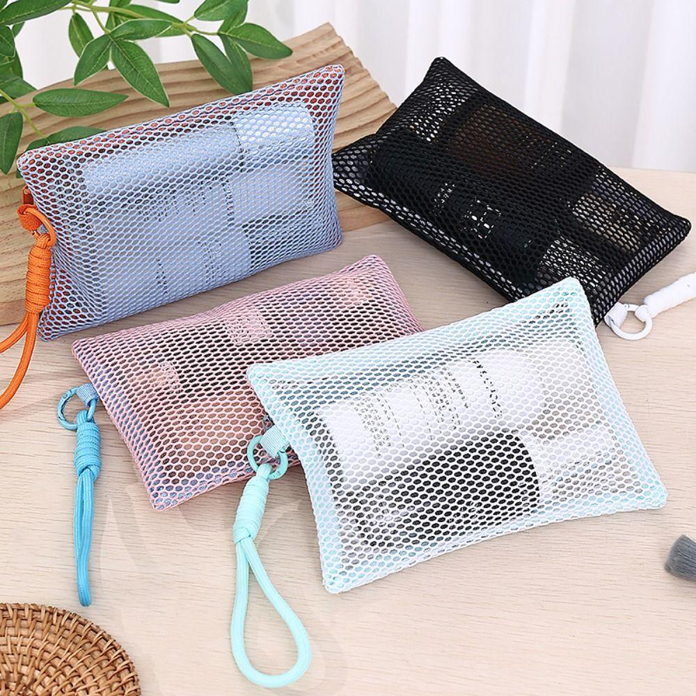 

Zipper Cosmetic Bag with Handle Coin Purse Fashion Toiletry Bag чорний
