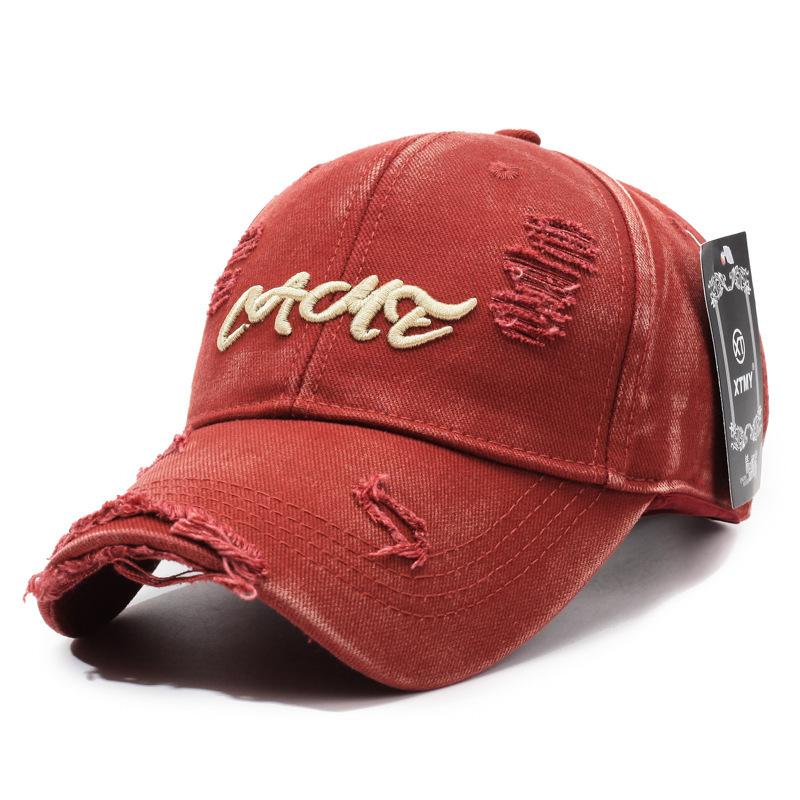 Distressed Baseball Cap Women Unisex Trendy Embroidered Letter Sun Visor Dad Hat