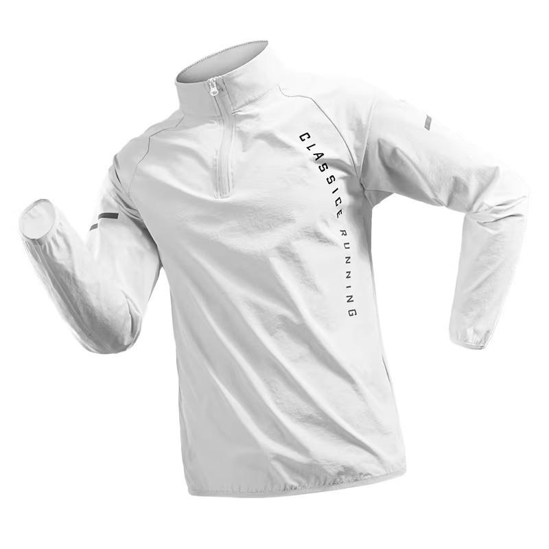 Herren Quick-Dry Langarm Halbreißverschluss Trainingsjacke für Sonnenschutz - Herbst/Winter Fitness Laufoberteil