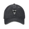 DEATH METAL SCHÄDEL LOGO GEWASCHENES BAUMWOLL BASEBALLKAPPE KLASSISCHE PASSFORM UNISEX VERSTELLBARER HUT FÜR Unisex UND Frauen SCHWARZES LEINWAND-STIL