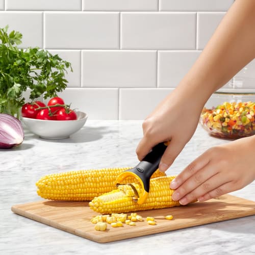 OXO Mini Stainless Steel Corn Peeler with Corn Cutter