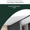 Premium Folding Waterproof Shower Curtain with Mildew Protection, Retractable Rod, No-Drill Installation for Bathroom and Toilet Partitions.