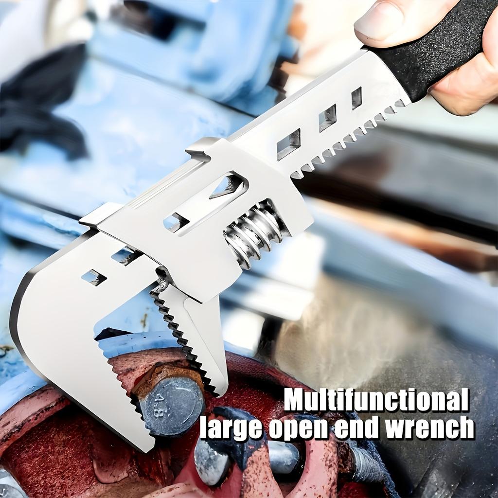 Large Open Adjustable Wrench, Right Angle F Wrench, Large Diameter Pipe Wrench, Can Tighten Special-shaped Pipe, Valve Pipe Fittings, Nuts, Etc