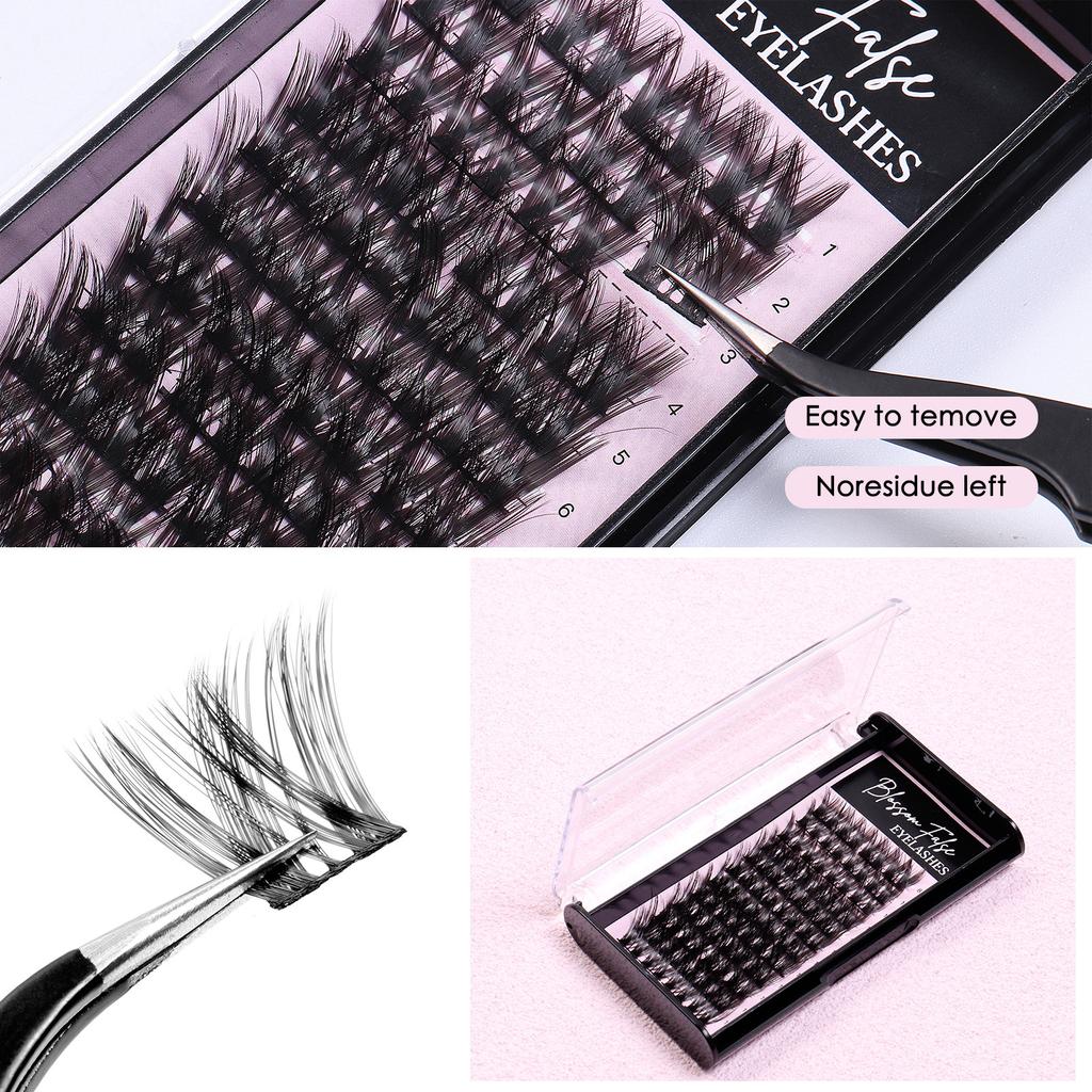 Large Capacity Single Tuft Hair Segmented False Eyelashes Natural Thick Eyelashes