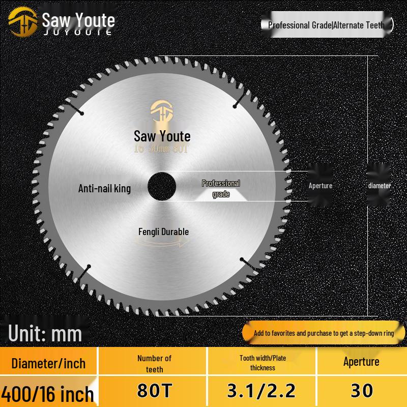 Woodworking Circular Saw Blade for 4, 10, or 12 Inch Cutting; Fits 125 Angle Grinder & 140 Lithium Battery Saw - Cuts Aluminum Sheets