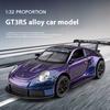 1/32 Porsche GT3 RS Supercar Alloy Diecast Metal Model Computer Desktop Ornaments Sound & Light Toy Children Birthday Toy Gift