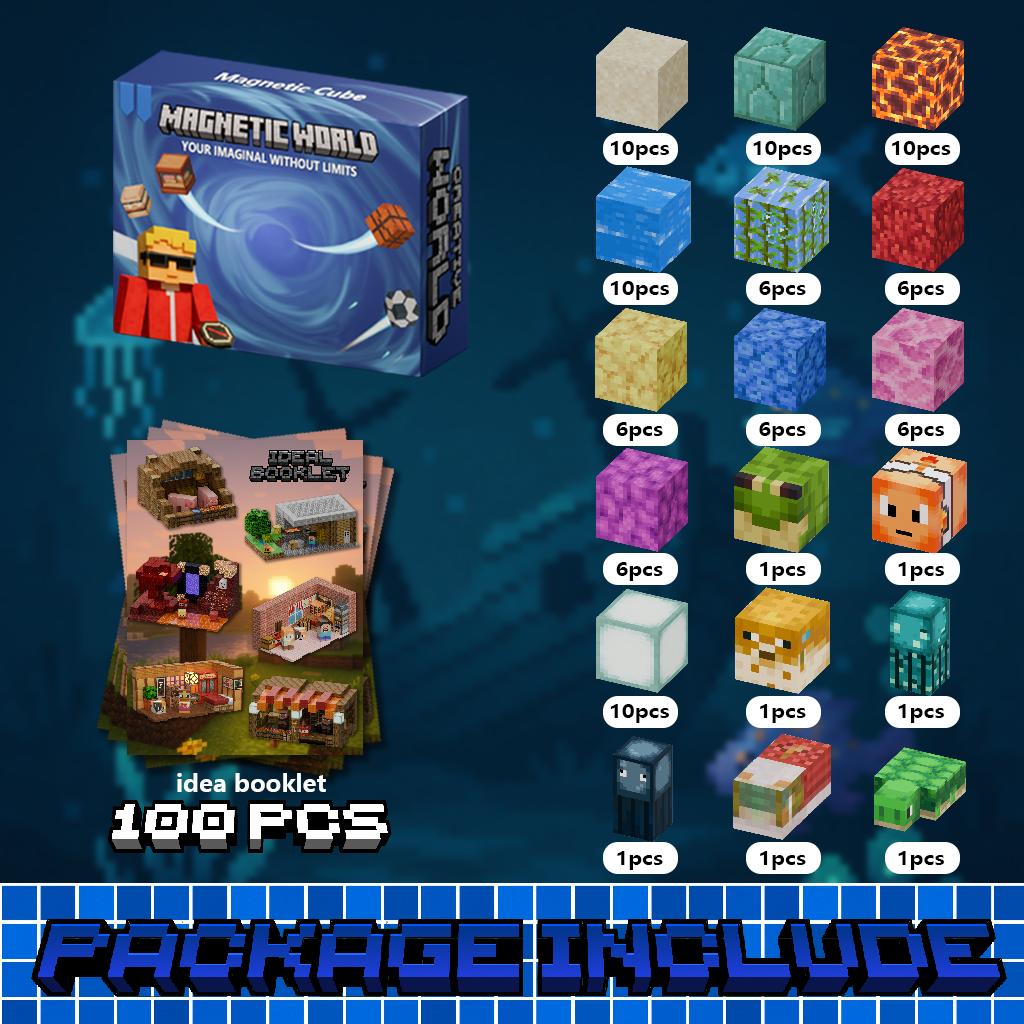 Magnetische Bausteine Spielzeug Aufbewahrungsbox Set Kann Figuren platzieren Magnetwürfel Konstruktionsbausteine Spielzeug Geschenk für Jungen Mädchen Kinder