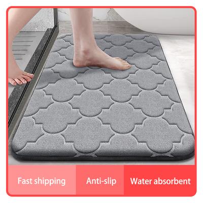 Memory Foam Bathroom Rug Anti-slip Bathroom Mat Ultra Soft Floor Mat Non-Slip Water Absorbent and Machine Washable