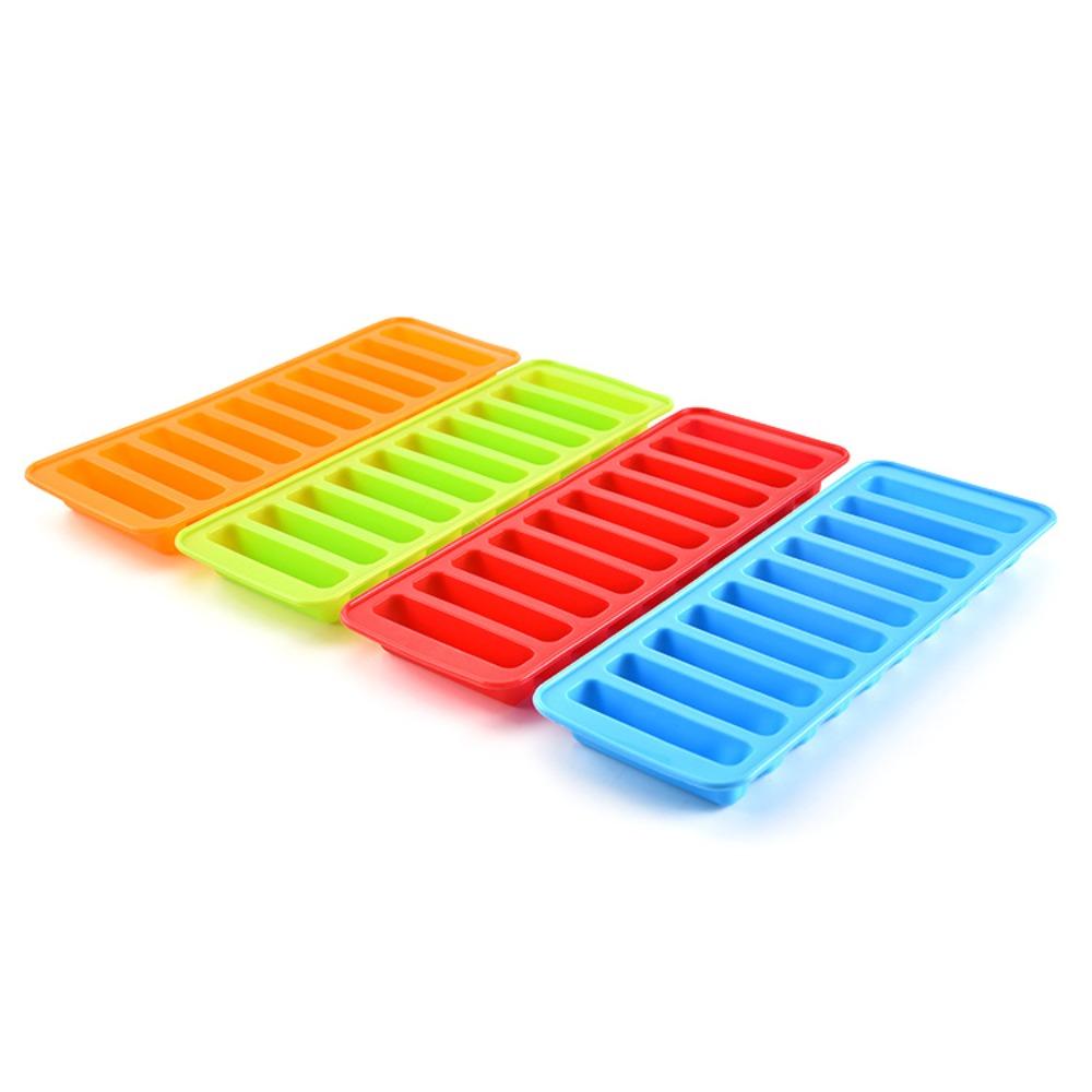 Silicone 10 Grids Stick Shape Ice Mold DIY Ice Cube Tray Ice Maker Popsicle Mold  Baking
