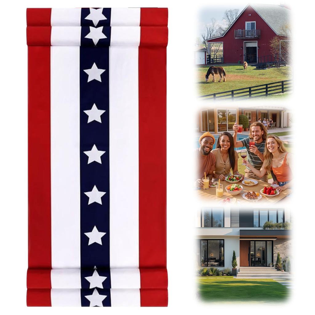 2 X 20 Ft 250 Anniversary USA Flag Banner Wear Resist 4th of July & Independence Day Decor Oversized Patriotic Bunting Flags