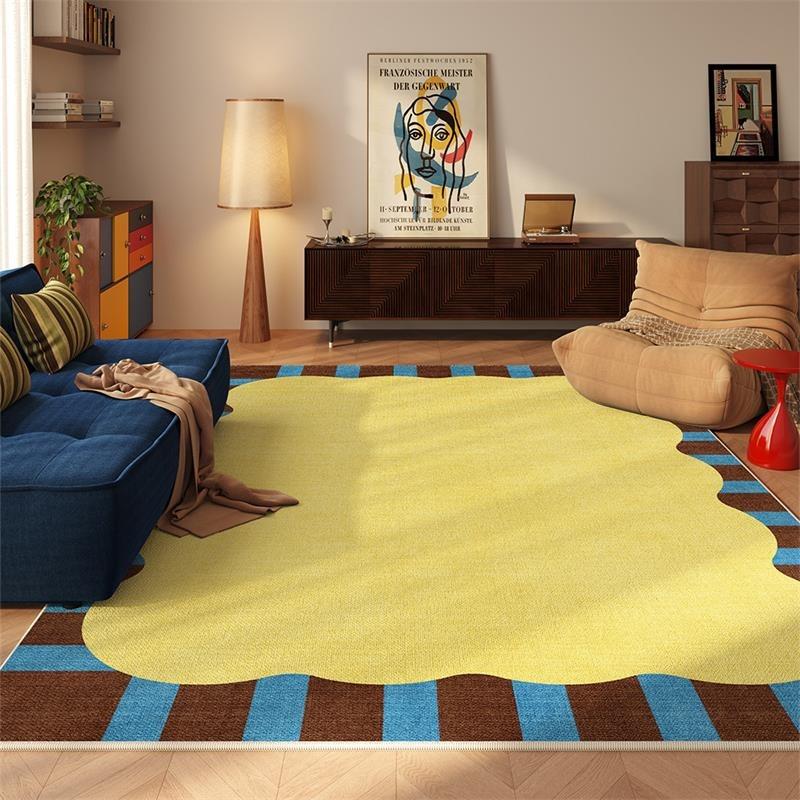 Living Room Carpet Stain-resistant Wear-resistant Floor Mat Retro Geometric Pattern Rug Large Size Home Decoration Rugs Alfombra