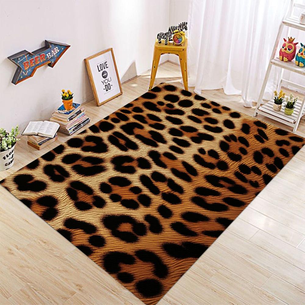 Animal Skin Texture Pattern Floor Mat Living Room Anti Slip Washable Carpet Sofa Coffee Table Feather Bedroom Floor Carpet