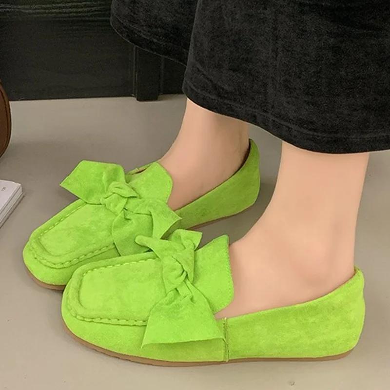 Mode Vår Ballerinaskor Kvinnor Loafers Skor Mode Rosett Casual Skor Klänning Lolita Eleganta Kvinnoskor 2025 Trend Promenad Damskor Zapatillas