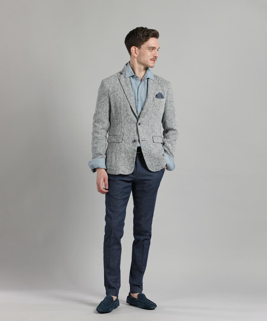 Panicale Grey Washed Linen Jacket