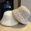 Korean Style Lamb Wool Warm and Versatile Bucket Hat for Autumn and Winter  Simple and Versatile Fashionable Bucket Hat That Makes Your Face Smaller