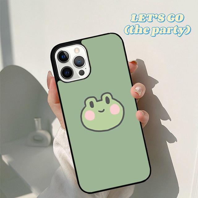 Autumu Mint Green Funny Frog Phone Case Cover for iPhone 17 Air 16 16e 15 12 11 13 14 Pro Max Apple Plus Coque