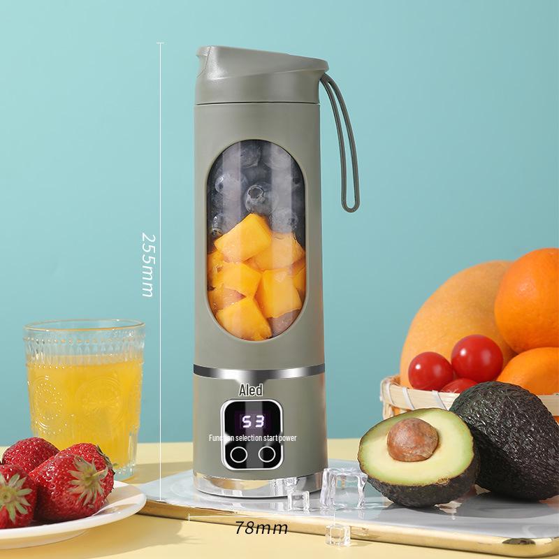 High-End Portable Rechargeable Juicer with Three-Speed LCD Display for Travel & Home Use