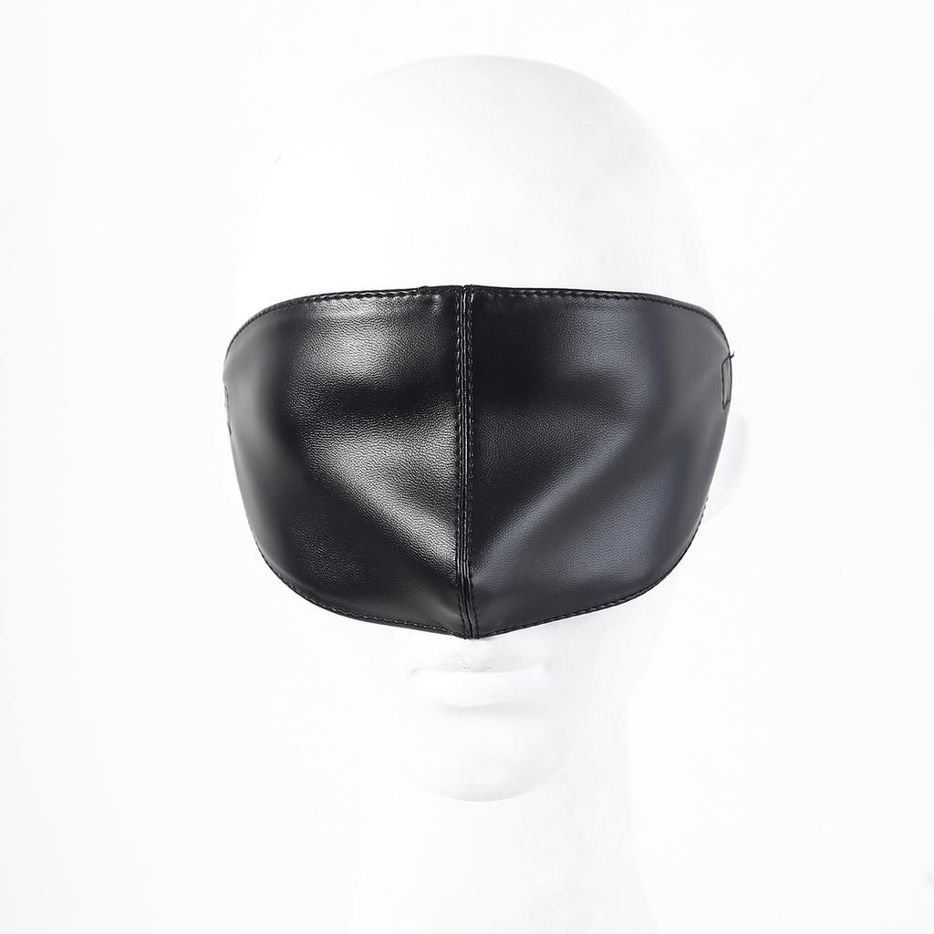 PU Leather Blindfold Eye Mask for BDSM Bondage Slave Sensory Deprivation Adult Sex Toys for Women Men Couples Role Play Games