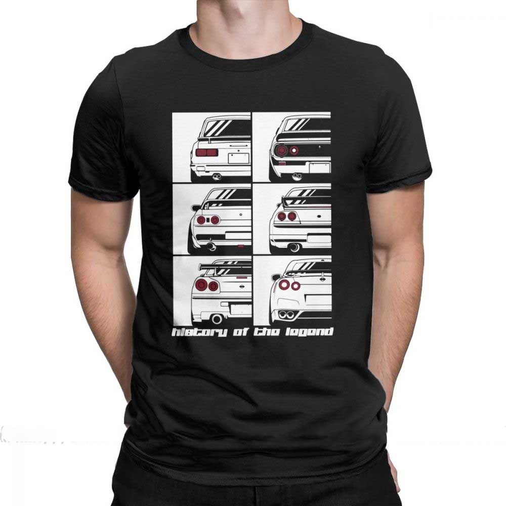 Herren GTR Skyline Geschichte T-Shirt Autos Motoren Japan Jdm Datsun Baumwollkleidung Kurzarm T-Shirt Übergröße T-Shirt Tees Streetwear