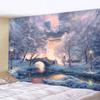 Christmas Tapestry Wall Hanging Christmas Tree Fireplace Decoration Environmentally Friendly Printing Soft Hanging Cloth