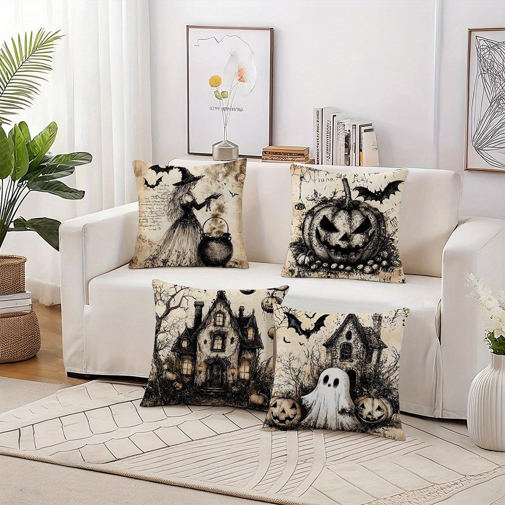 Halloween Themed Pillow Covers: Witch, Pumpkin, Haunted House & Ghost Designs Sofa cushion cover home room decoration