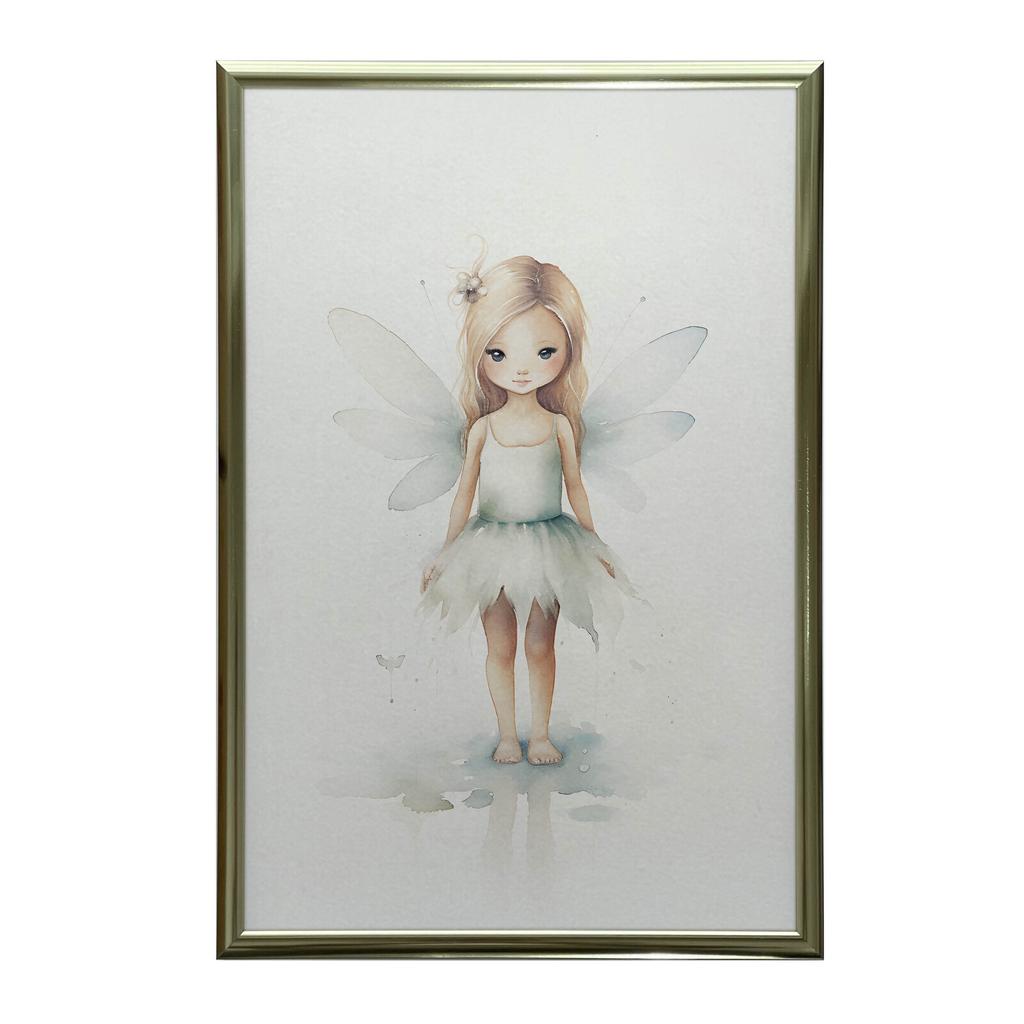 Zielona Wróżka W Krainie Magii Zielona Wróżka W Krainie Magii, 40X50 Cm, Rama Aluminiowa Złota, Papier Matowy 230 Gsm