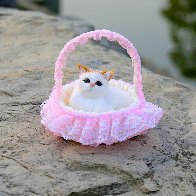 Children's Luminous Kitten Plush Doll Flower Basket - Perfect for Girl's Birthday or Christmas Gift