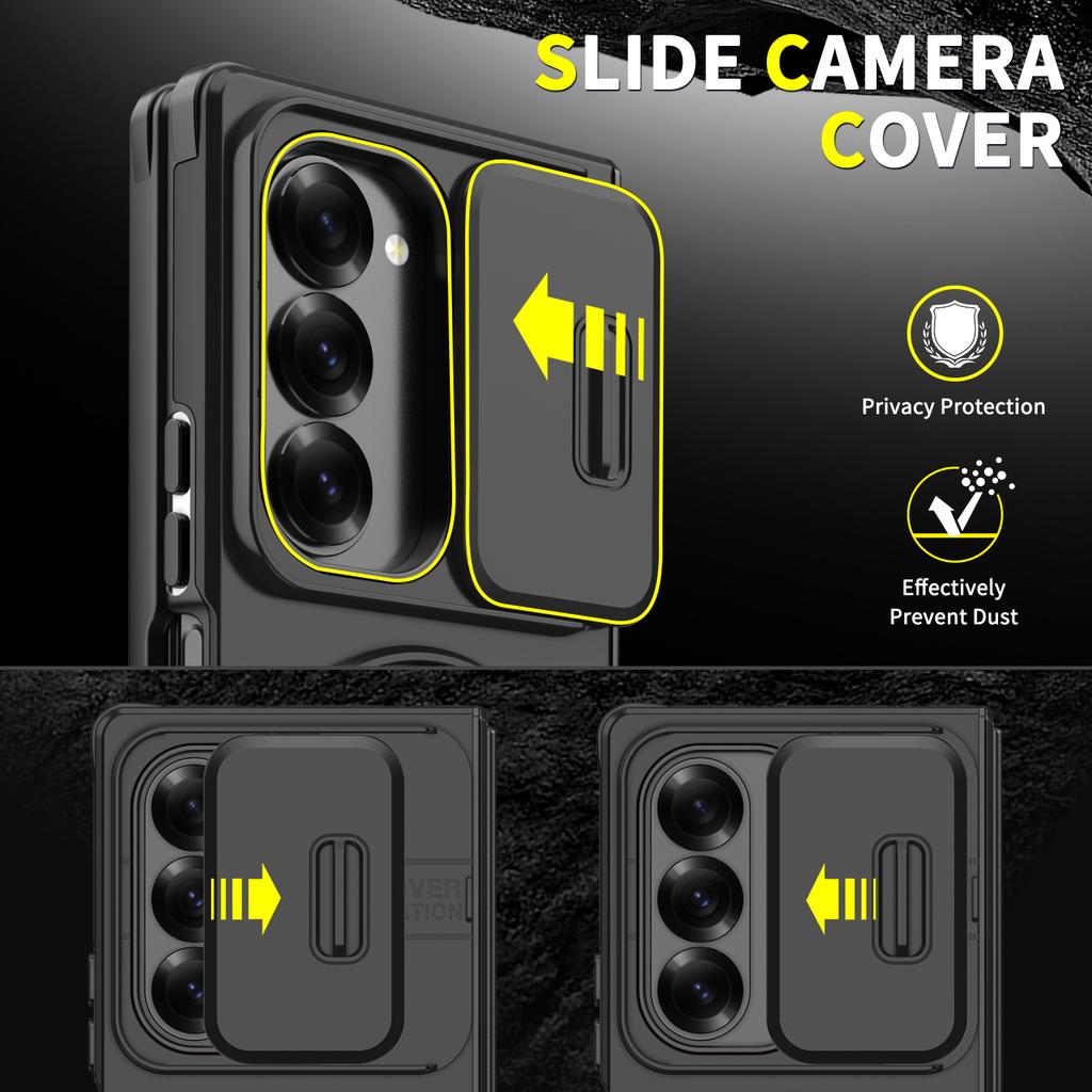 Phone Case for Samsung Galaxy Z Fold 7 5G Fold6 Fold 6 Fold7 Zfold7 Zfold6 Kickstand Magnetic Camera Lens Cover