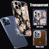 For iPhone 16 Plus 15 14 Pro 12 13 Pro Max 11 Shockproof Color Rose Flower Pattern Hard Pc Transparent Slim Lens Protection Phone Case Cover