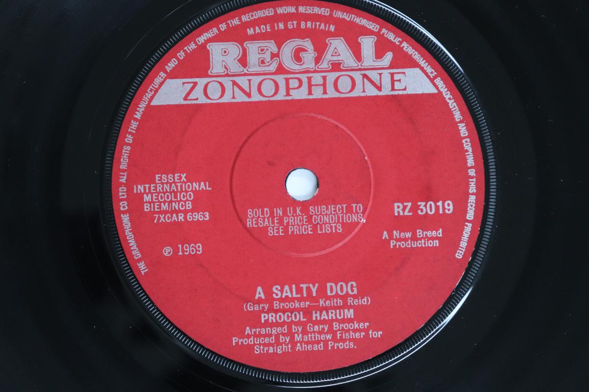 

7inch Record PROCOL HARUM A Salty Dog RZ3019 Regal Zonophone 1969 UK Rock Used