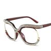 Large Frame With Diamond Frames Fashion Owl Rainbow Flat Mirror der Spice Girl New Anti-blue Womean Glasses