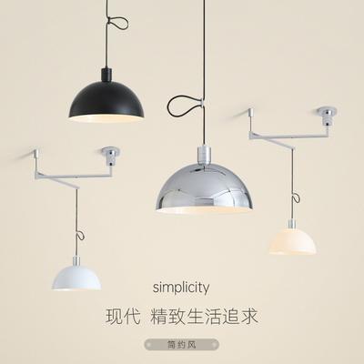 Bauhaus Restaurant Pendant Light with Adjustable Swing Arm Single Chandelier Nordic Modern Kitchen Board Iron Art LED Luster