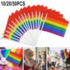 Lebendige Regenbogen-Pride-Flaggen für Desktop-Partys und Märsche, Set mit 10/20/50 Stück