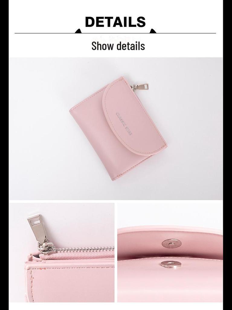 Korean Women's Solid Color Coin Purse: Multifunctional, Large Capacity Card Holder