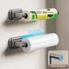 Punch-Free Suction Cup Paper Towel & Plastic Wrap Holder with Hanging Rod