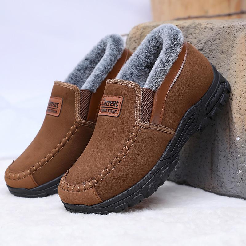 New Old Beijing Cloth Shoes Winter Men's Cotton Shoes Warm and Piled Thickened Middle-aged and Elderly Father Shoes Non-slip Casual Men's Shoes