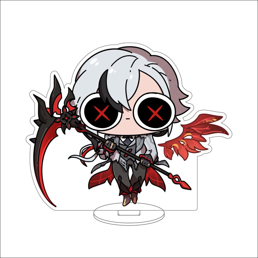 10CM Anime Genshin Impact Figure Stand Model Arlecchino Cute Desk Decor Standing Sign Gifts