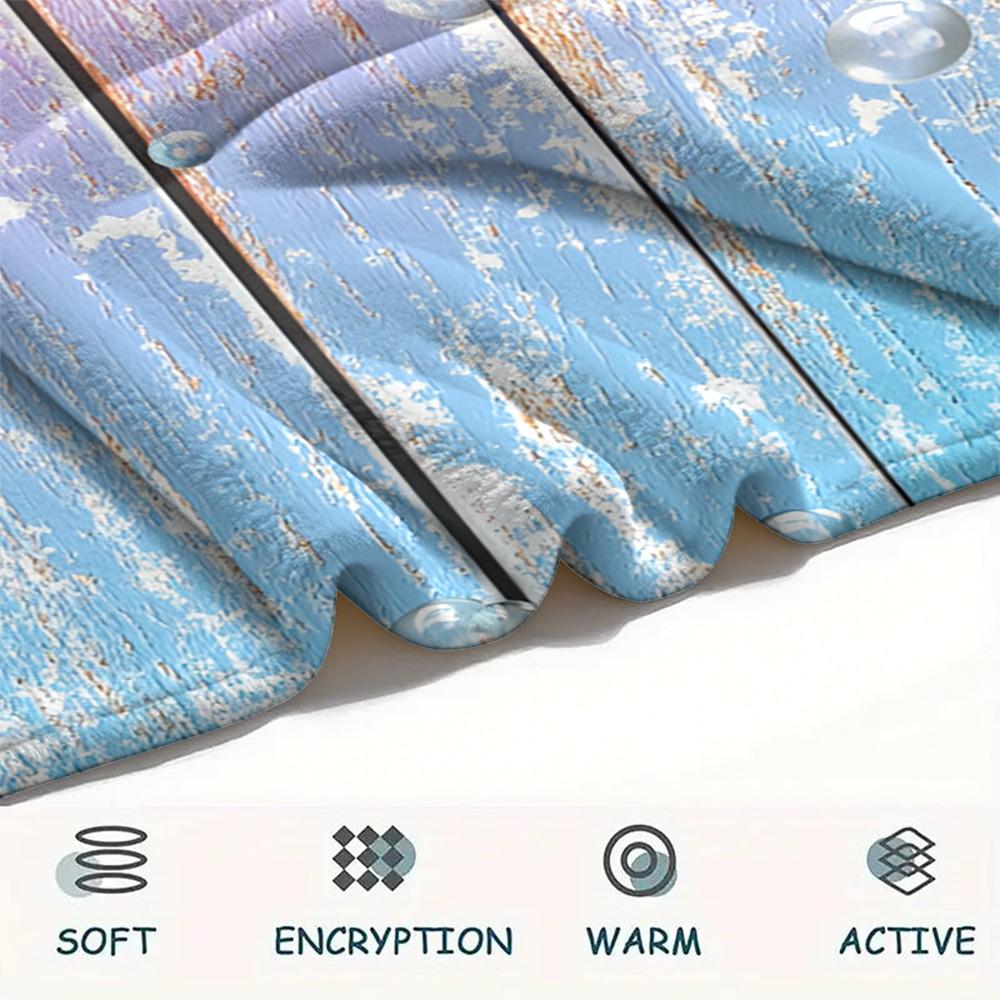 Starfish Shell Print Flannel Blanket, High quality Comfortable for All Seasons, Home Decor, Warmth and Comfort, Perfect for Christmas Gifts