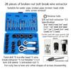 28Pcs Impact Damaged Bolt Remover Nut Screw Extractor Socket Removal Tool Kit