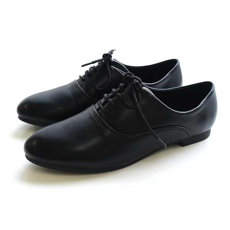 [AmiAmi] Loafers, Lace-up Shoes, Flats, Women's Oxford Shoes, Mannish Style FX3000 (L (23.5cm-24.0cm), Black (Smooth))