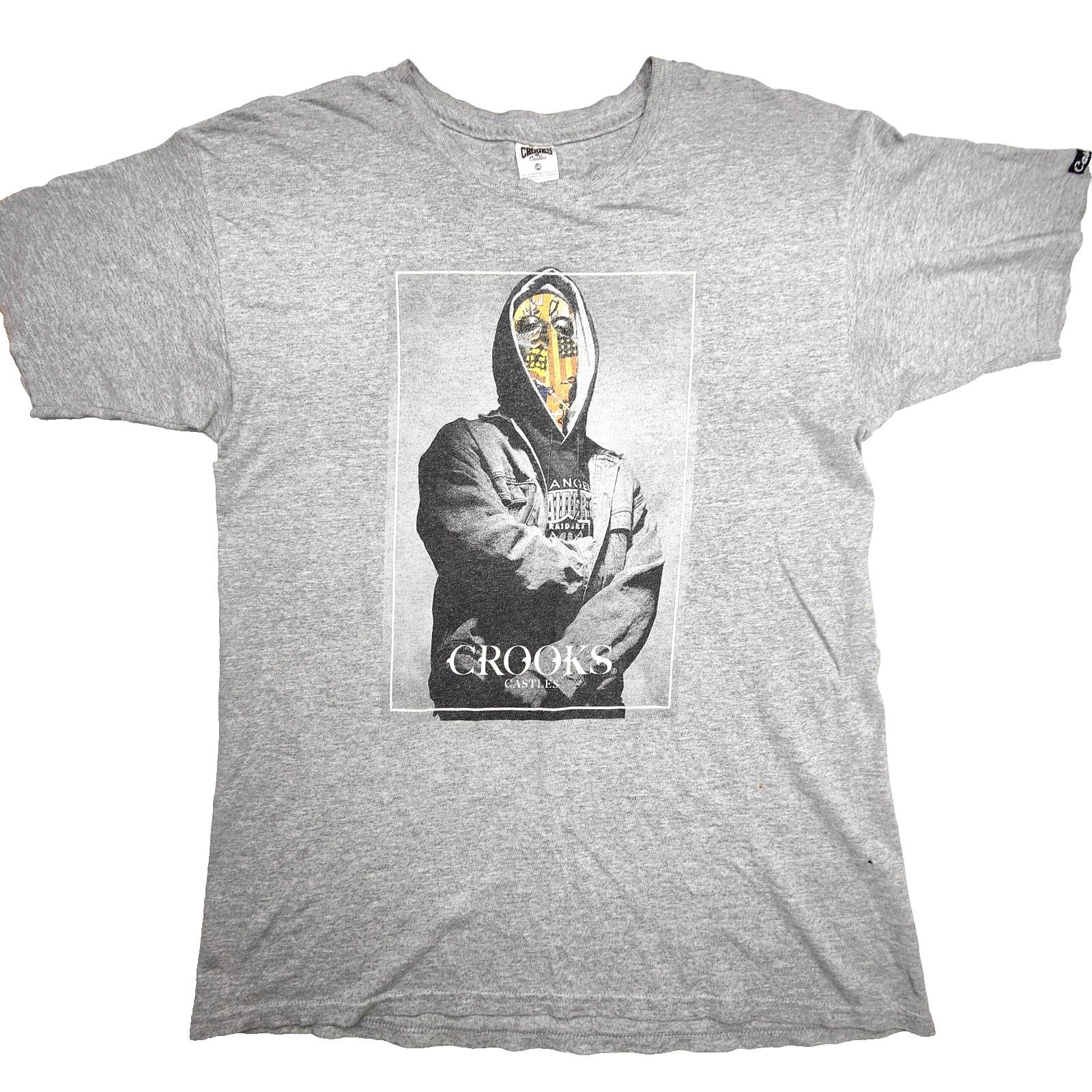 Crooks Castles Shirt Men’s Large Grey Graphic Print Streetwear Designer L