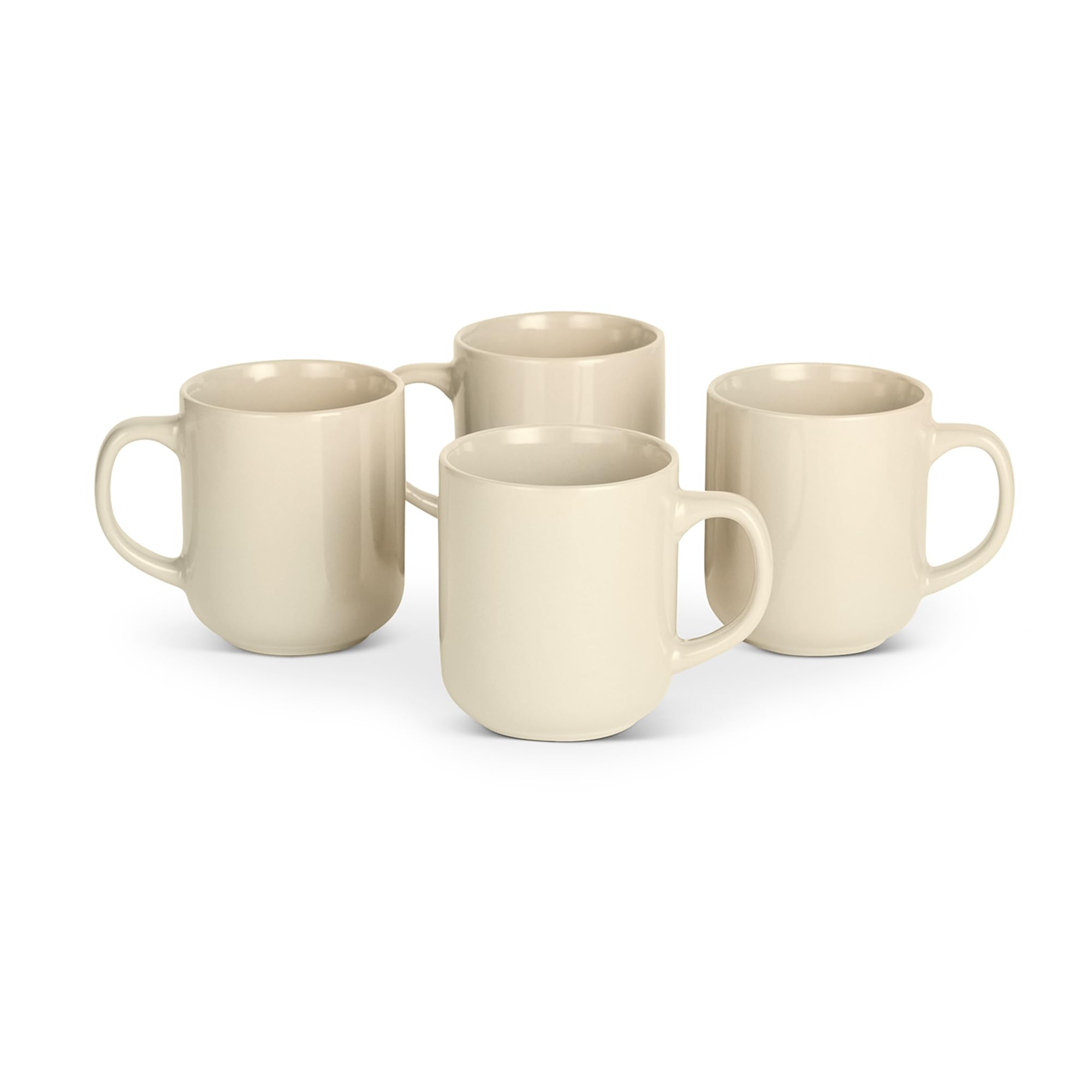 

Amazon Basics Glazed Stoneware Coffee Microwave Dishwasher Ivory Mugs, 4-Piece Set, 473ml, & Safe,