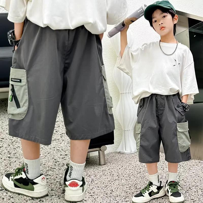 

Быстросохнущие летние укороченные брюки для мальчиков: Легкий детский комбинезон 2023 года 140 cm