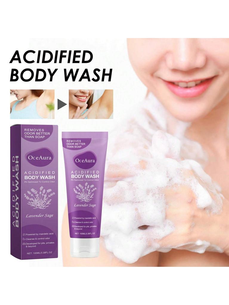 1 pièces Gel douche lavande sauge 100ml pour le nettoyage du corps, rétention de parfum longue durée, Gel douche hydratant et soin de la peau