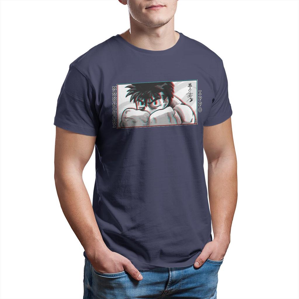 Novelty Makunouchi Ippo T-Shirt Men Round Neck 100% Cotton T Shirts Hajime No Ippo Anime Short Sleeve Tees Unique Clothes