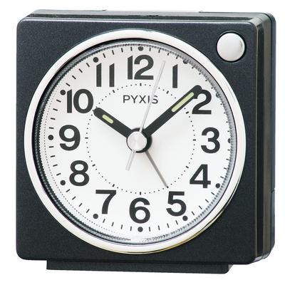 Uhr Wecker Tischuhr Analog Schwarz Metallic 65 x 64 x 38mm PYXIS NR449K