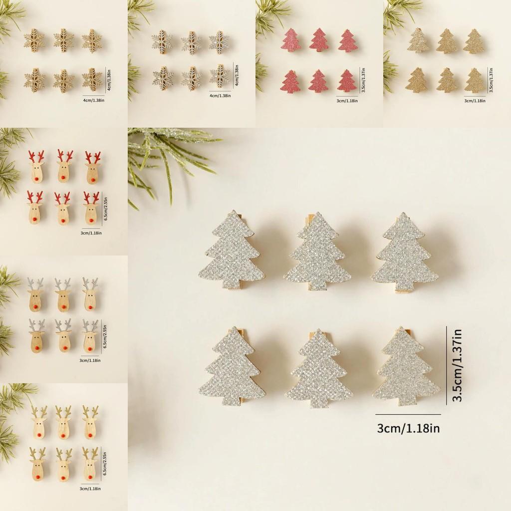 Holiday Tree Ornaments Wooden Decor With Snowflake Reindeer For Christmas Gift